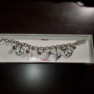 Peace Chain Charm Bracelet